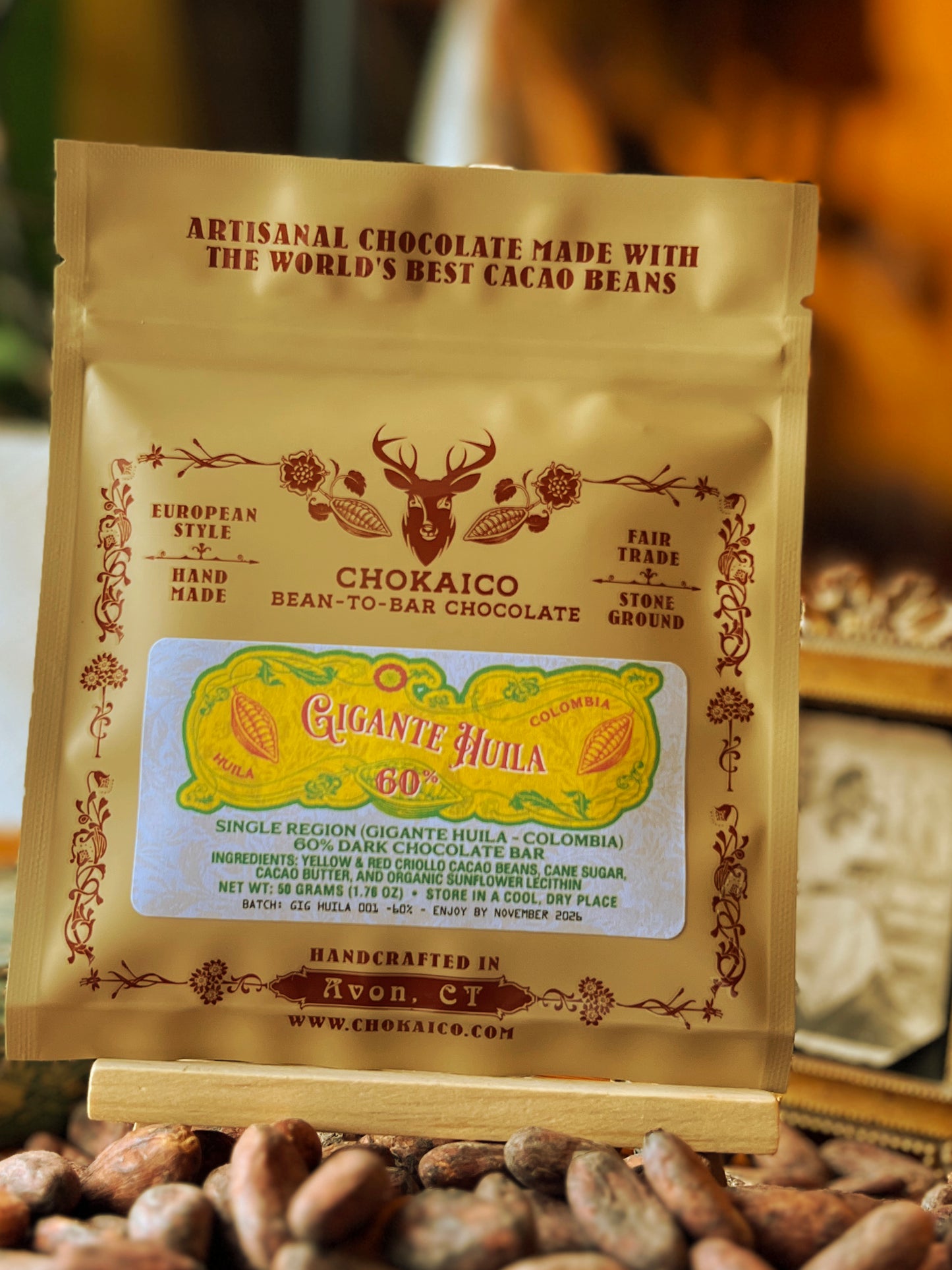 Gigante Huila -Colombia -60% Dark chocolate bar - chokaico