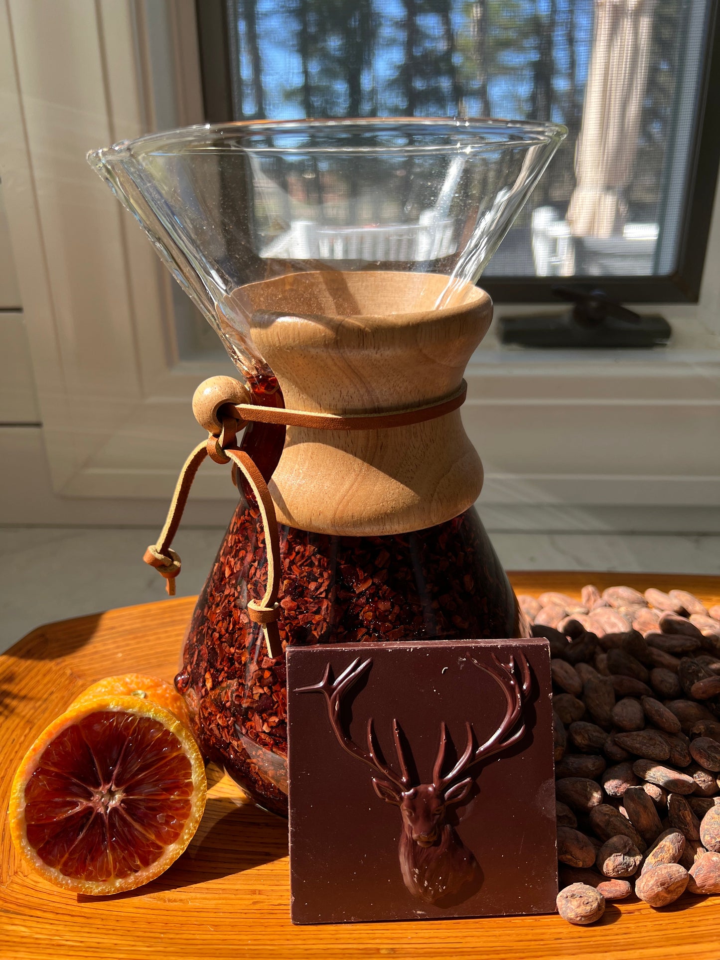 cacao nibs in a giant negroni drink