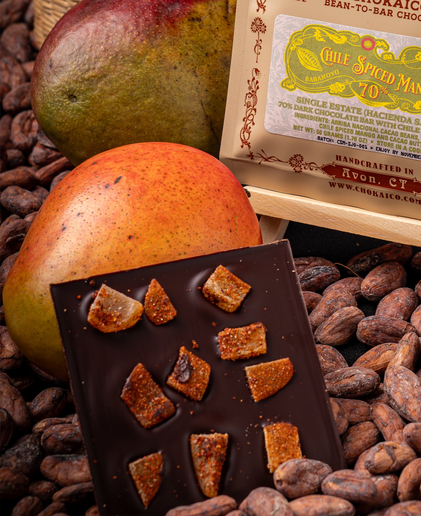 Chile Spiced Mango with 70% Hacienda San Jose - Los Rios Province - Ecuador Dark Chocolate
