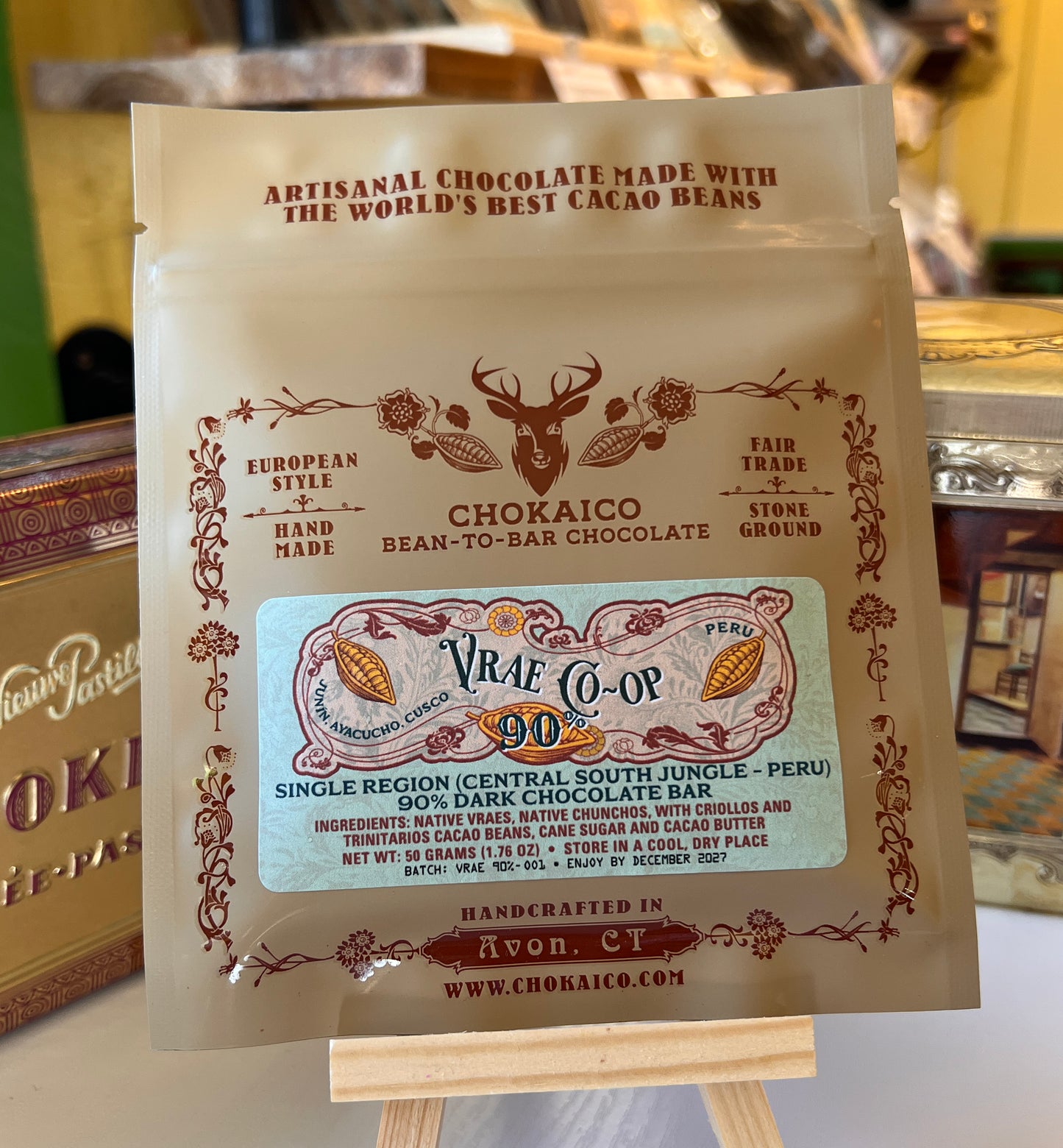 VRAE  90% Dark Chocolate bar - Junín, Ayacucho, Cusco -Peru