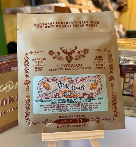 VRAE  90% Dark Chocolate bar - Junín, Ayacucho, Cusco -Peru