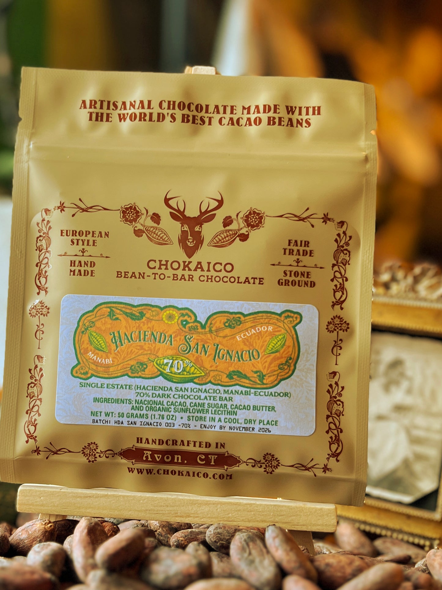 Hacienda San Ignacio 70% Dark Chocolate Manabi, Ecuador