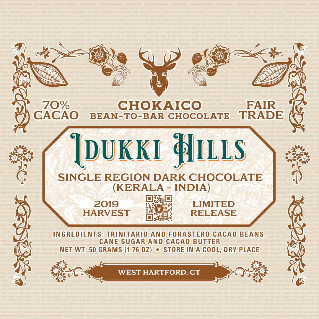 Idukki Hills, Kerala, India 70% Dark Chocolate