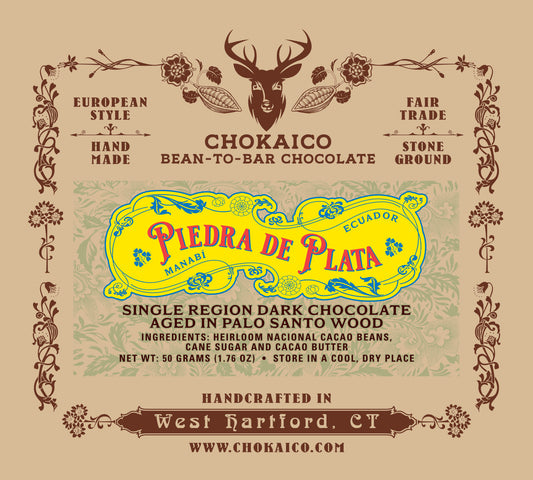 Piedra de Plata 70% Dark Chocolate Aged in Palo Santo wood - Manabi, Ecuador