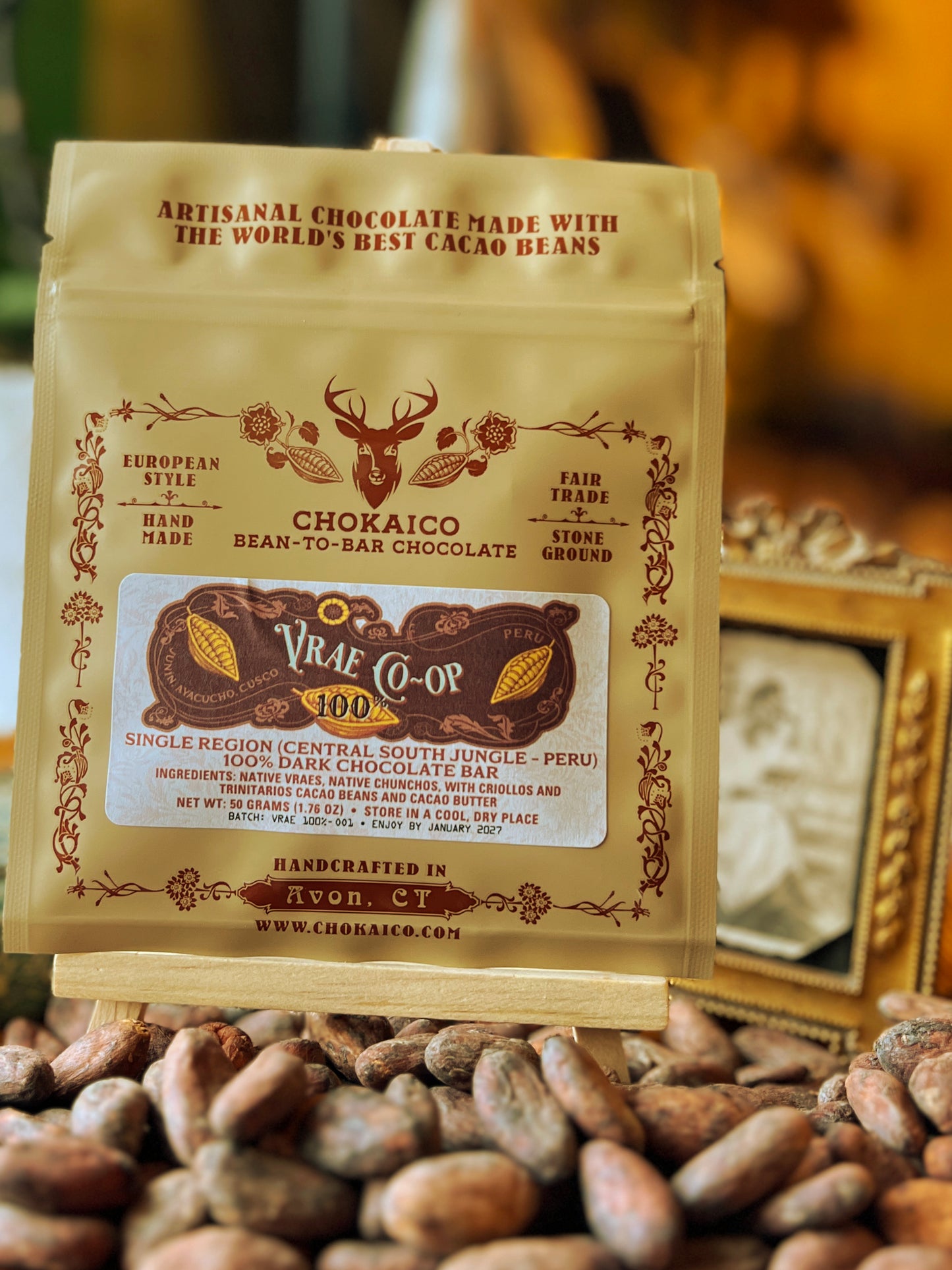 VRAE  100% Dark Chocolate bar - Junín, Ayacucho, Cusco -Peru